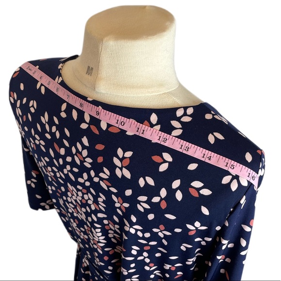 MOTHERHOOD Maternity Wrap Dress with Petal Patterns of Pink & Dark PeachㅣSz L - Picture 8 of 14